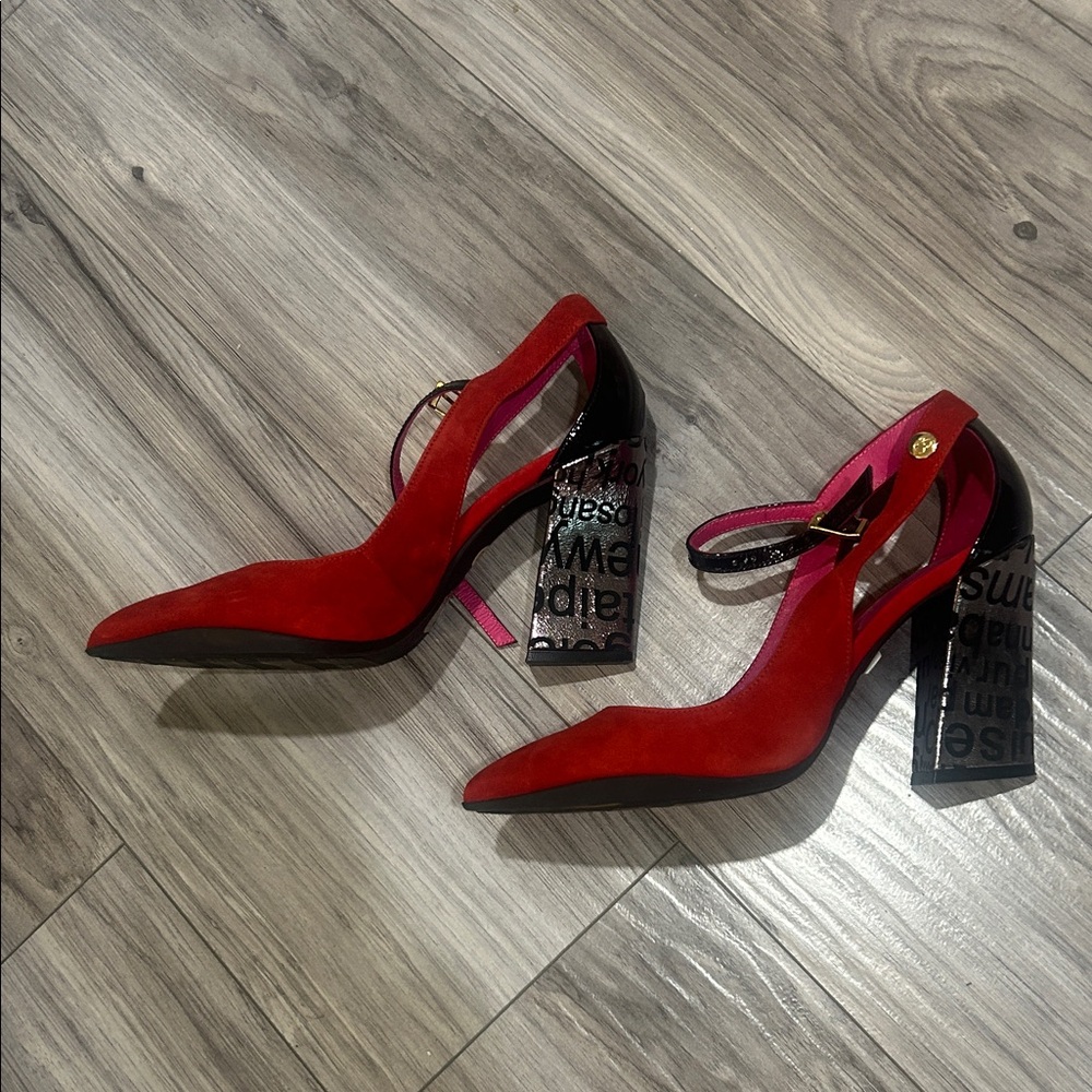 Chic Red and Black Women's Heels
